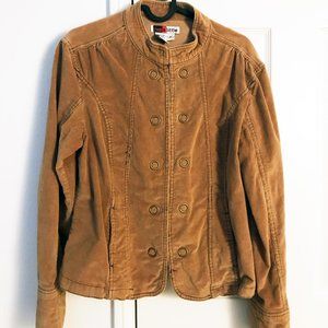 Brown Slim Button Corduroy Jacket